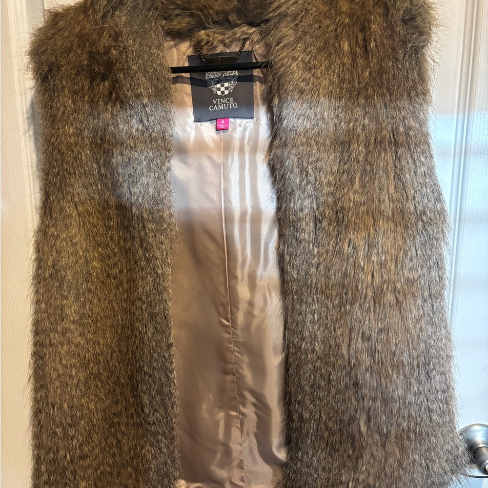 Vince Camuto Brown Faux Fur Vest